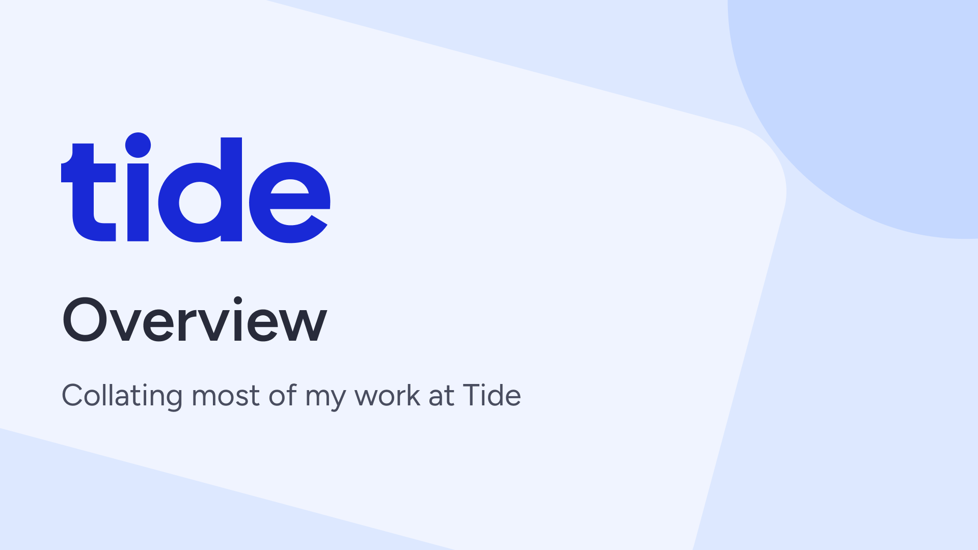 Tide's overview